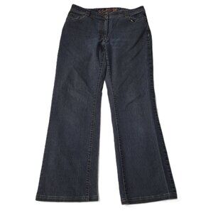 Contrast Vintage Jeans Womans Bootcut Mid Rise Size 13 Black Grey Medium Wash